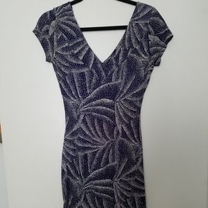 Diane Von Furstenberg navy blue silk dress